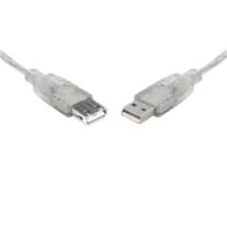 3 Metre UC-2003AAE USB 2.0 Certified Extension A-A M-F Transparent Metal Sheath Cable