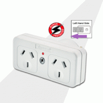 SanSai PAD-017LS Left Hand Surge Protected Double Adaptor