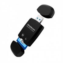 Simplecom CR303-BK 2 Slot SuperSpeed USB 3.0 Card Reader with Dual Caps