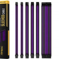 Antec PSU - Sleeved Extension Cable Kit V2 - Purple / Black. 24PIN ATX, 4+4 EPS, 8PIN PCI-E, 6PIN PCI-E, Compatible with Standard PSU