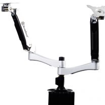 SilverStone ARM22SC ARM DUO Dual LCD Interactive monitor mount up to 24", silver SST-ARM22SC