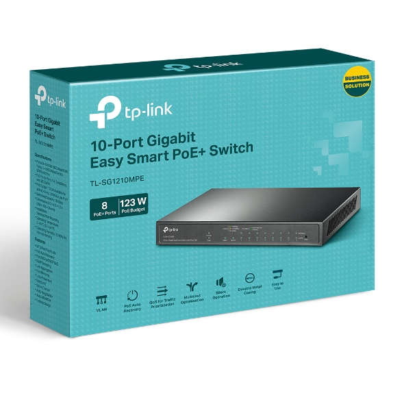 TL-SG1210MPE TP-Link TL-SG1210MPE 10-Port Gigabit Easy Smart Switch with 8-Port PoE+