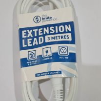 The Brute Power Co 3m Extension Lead/Cord Cable AU/NZ 24000W 240V Home Plug WHT
