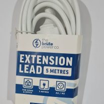 The Brute Power Co 5m Extension Lead/Cord Cable AU/NZ 24000W 240V Home Plug WHT