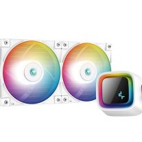 DeepCool LS520 White Premium Liquid CPU Cooler, 240mm Radiator, 2xFC120 A-RGB PWM Fans, Low Noise LGA2066/2011-v3/2011/1700/1200 AMD sTRX4/sTR4/AM5