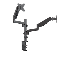Brateck LDT16-C024  Dual Monitor Full Extension Gas Spring Dual Monitor Arm (independent Arms) Fit Most 17'-32' Monitors Up to 8kg per screen VESA 75x75/100x100