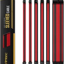 Antec PSU - Sleeved Extension Cable Kit V2 - Red / Black. 24PIN ATX, 4+4 EPS, 8PIN PCI-E, 6PIN PCI-E, Compatible with Standard PSU