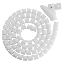 Brateck HC-25-W  25mm/1' Diameter Coiled Tube Cable Sleeve Material Polyethylene(PE) Dimensions 1000x25mm - White