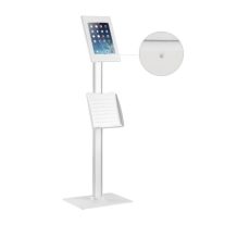 Brateck MPBT-PAD26-04CN Anti-theft Tablet Kiosk Floor Stand with Catalogue holder 9.7”/10.2” iPad, 10.5” iPad Air/iPad Pro, 10.1" Samsung Galaxy TAB A (2019) - White [1 LEFT]