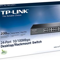 TL-SF1024D TP-Link TL-SF1024D 24-Port 10/100Mbps Rackmount Unmanaged Switch energy-efficient Supports MAC 13-inch Desktop steel case 4.8 Gbps Switching Cap(LS)
