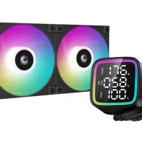 DeepCool LD240 Liquid Cooler 240mm 5th Gen Pump 3400 RPM AIO Real-time CPU Status Screen Anti-Leak Tech with ARGB Fans and Dual Gradient Halo Effect