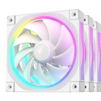 DEEPCOOL R-FL12-WHAPN3-G DeepCool FL12 3IN1 WH (3-Pack) 120mm Unique ARGB Fans, Low Noise, 4-pin PWM, Fluid Dynamic Bearing, Addressable RGB LED