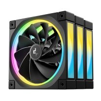 DEEPCOOL R-FL12R-BKAPN3-G DeepCool FL12R 120mm (3-Pack) Unique Addressable RGB  High Performance Fans,  Low Noise, 4-pin PWM, Fluid Dynamic Bearing