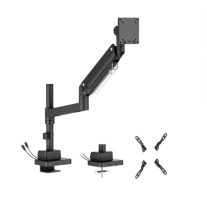 Brateck LDT80-C012UCP  LDT80-C012UCP Super Heavy-Duty Pole-Mounted Gas Spring Monitor Arm with USB-A and USB-C Ports, Matte Black(new)